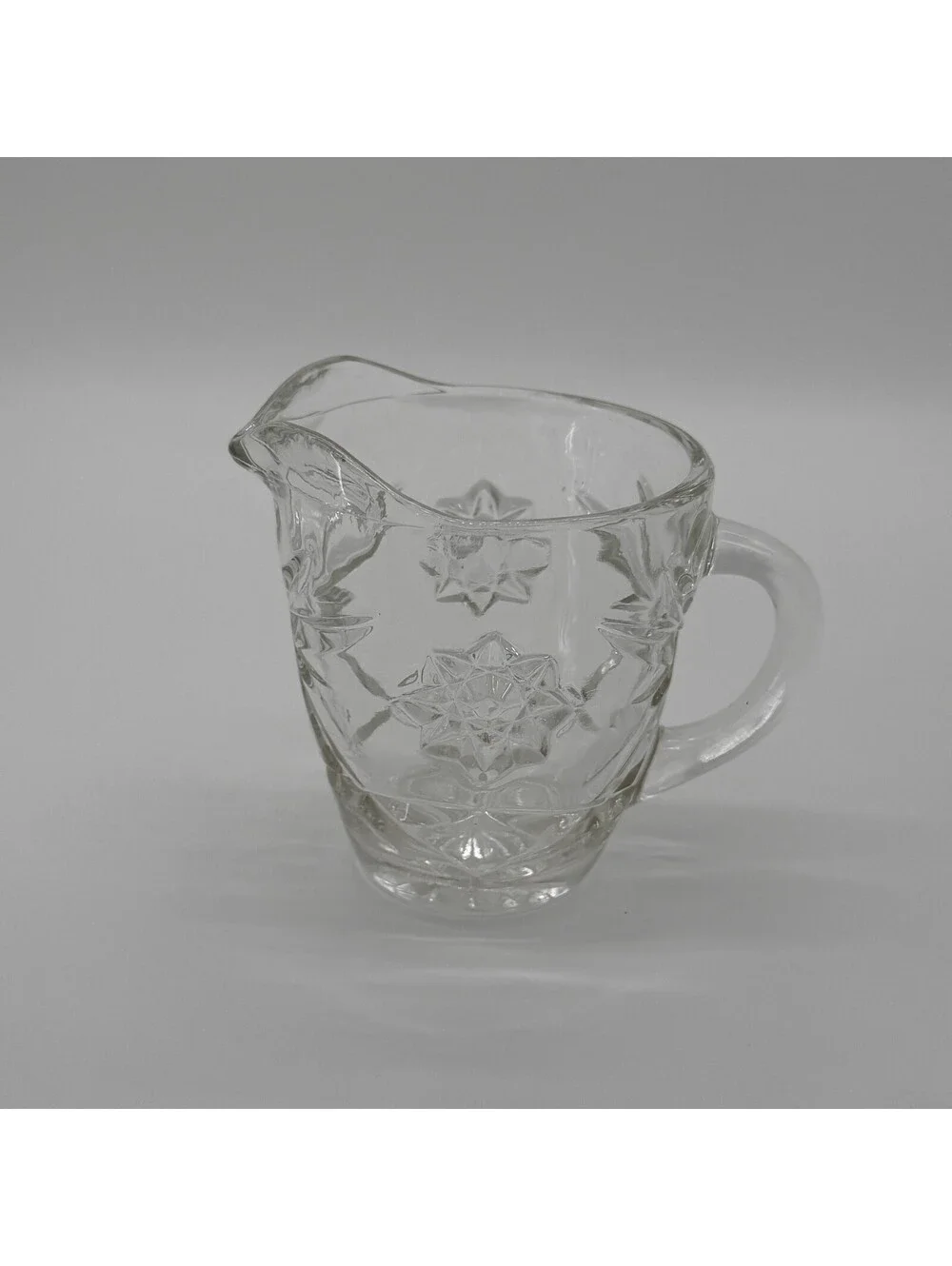 Vintage Anchor Hocking Early American Prescut Clear Glass Creamer Pitcher